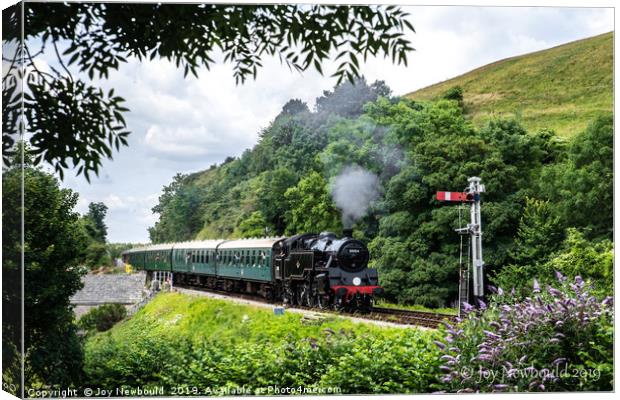 Steam Locomotive 80801 Norden to Swanage Dorset Canvas Print by Joy Newbould