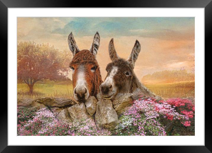 Donkey Duo Framed Mounted Print by Trudi Simmonds