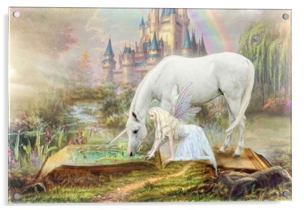 Fairy Tales and Unicorns Acrylic by Trudi Simmonds