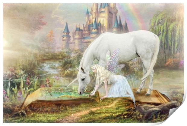 Fairy Tales and Unicorns Print by Trudi Simmonds