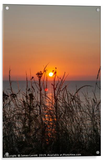 Caernarfon Bay At Sunset Acrylic by James Lavott