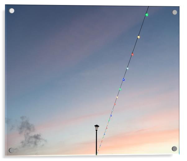 Neon lights at sunset Acrylic by suzie Attaway