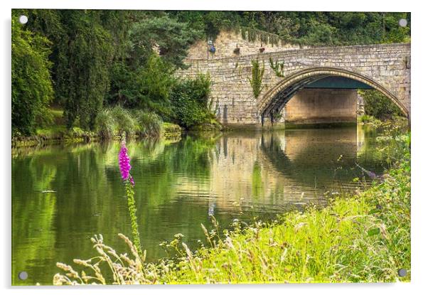 River Coquet and Warkworth Bridge Acrylic by John Ellis