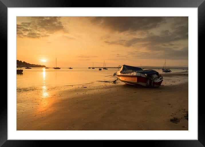 Sunset at Instow beach in North Devon Framed Mounted Print by Tony Twyman