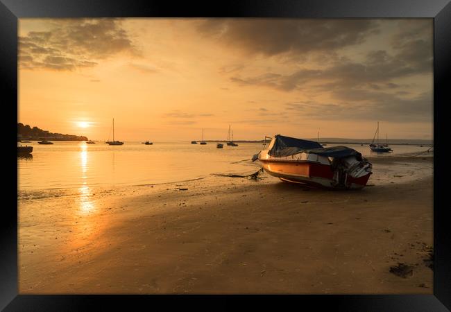 Sunset at Instow beach in North Devon Framed Print by Tony Twyman