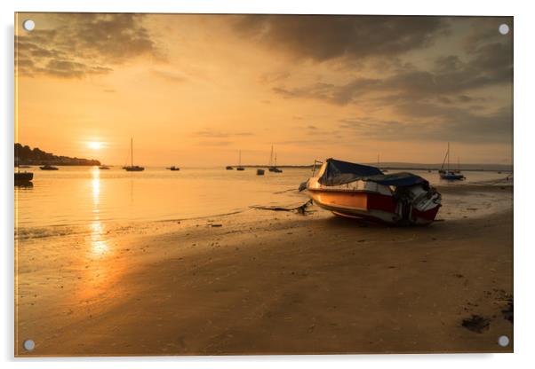 Sunset at Instow beach in North Devon Acrylic by Tony Twyman