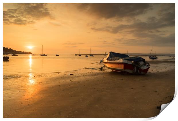 Sunset at Instow beach in North Devon Print by Tony Twyman