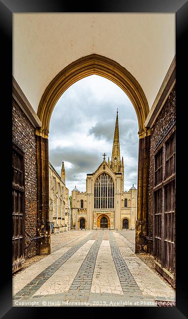 Majestic Norwich Cathedral viewed from Erpingham G Framed Print by Heidi Hennessey
