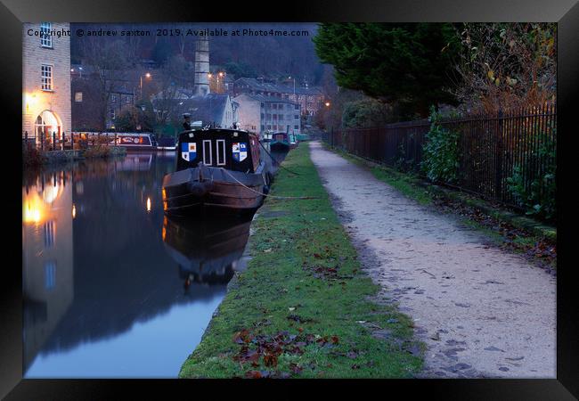 PATH CANAL Framed Print by andrew saxton