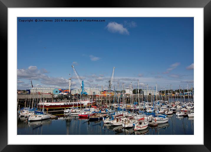 The Marina at South Harbour in Blyth Framed Mounted Print by Jim Jones