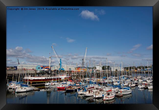 The Marina at South Harbour in Blyth Framed Print by Jim Jones