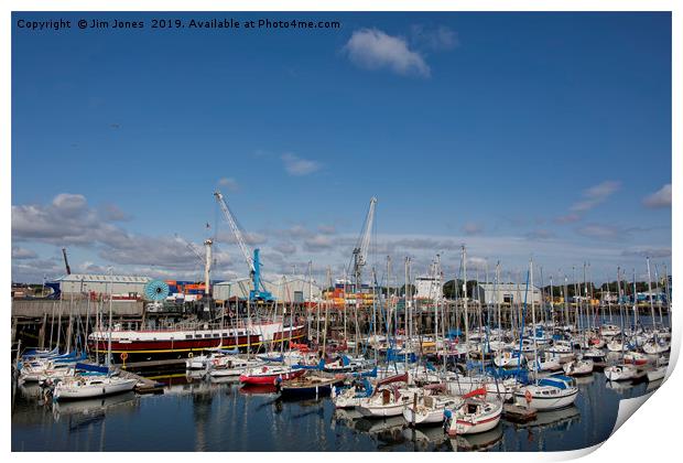 The Marina at South Harbour in Blyth Print by Jim Jones