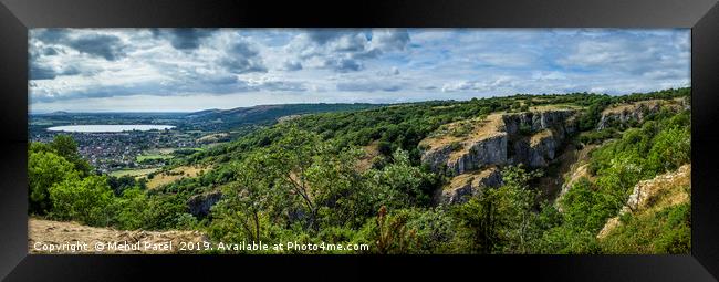 Panoramic view of Cheddar and Cheddar Gorge Framed Print by Mehul Patel