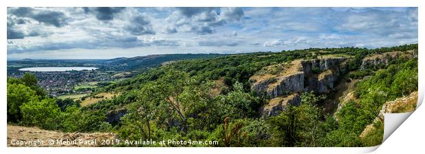 Panoramic view of Cheddar and Cheddar Gorge Print by Mehul Patel