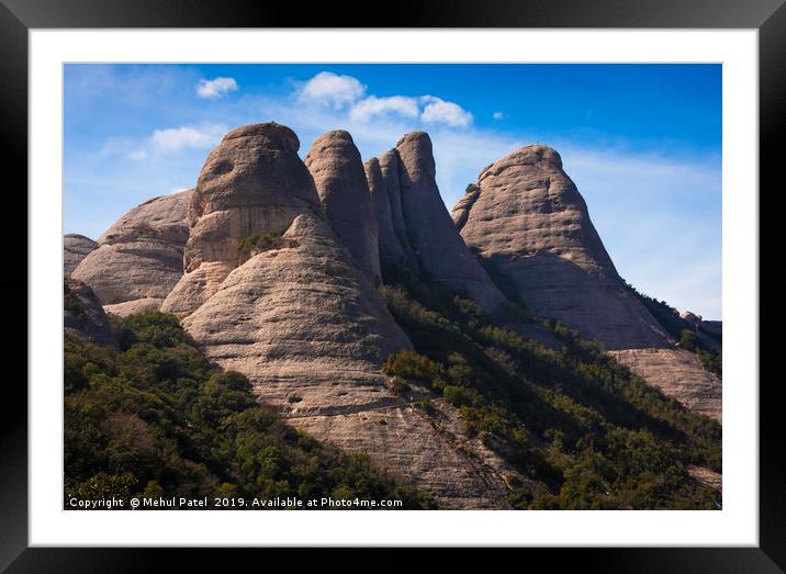 Rock formations of Montserrat - Catalunya, Spain Framed Mounted Print by Mehul Patel