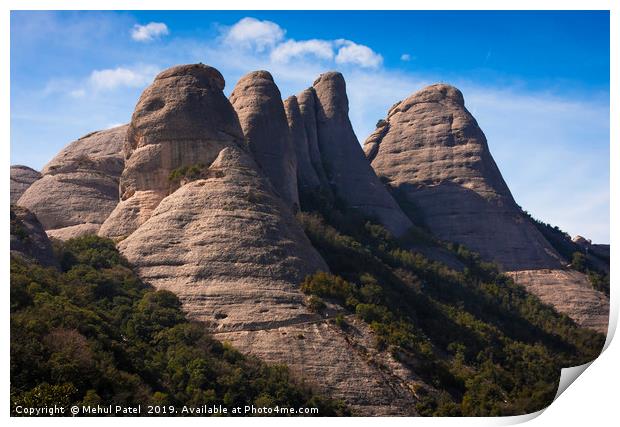 Rock formations of Montserrat - Catalunya, Spain Print by Mehul Patel