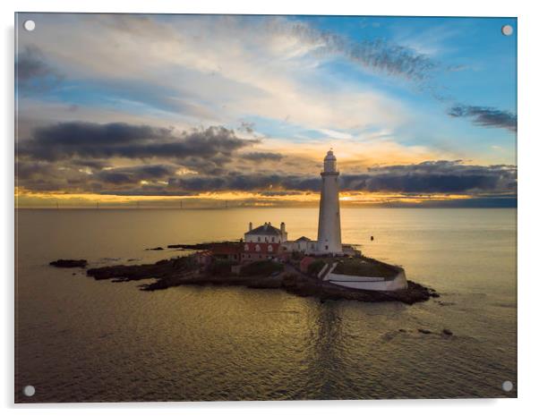 St. Mary's Lighthouse - Morning Light Acrylic by Paul Appleby