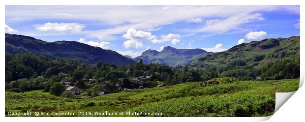 Langdale pike from Elterwater Print by eric carpenter