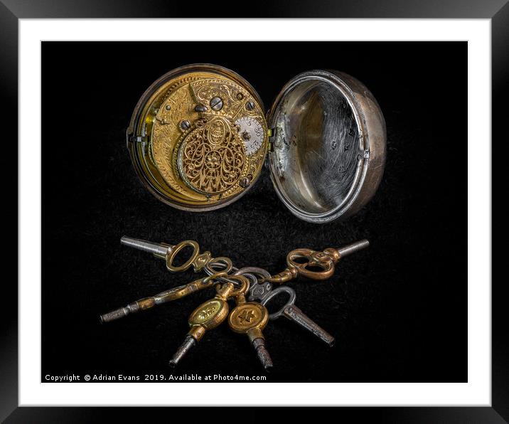 Antique Pocket Watch  Framed Mounted Print by Adrian Evans