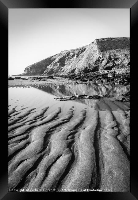 Sand ripples at Tregardock Beach Framed Print by KB Photo