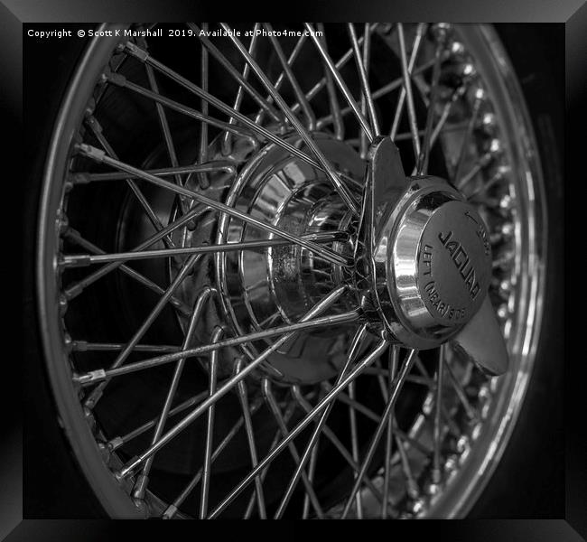 Jaguar Wheel Framed Print by Scott K Marshall