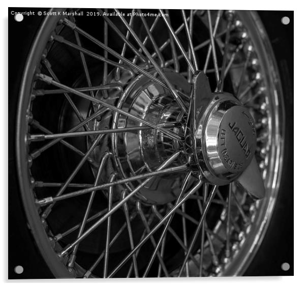 Jaguar Wheel Acrylic by Scott K Marshall
