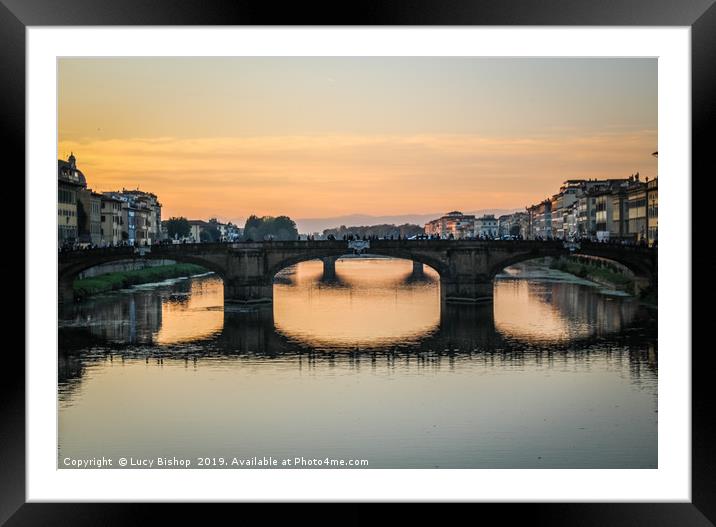 Ponte Santa Trinita, Florence Sunset - Italy Framed Mounted Print by Lucy Bishop