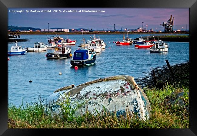 Paddy's Hole at South Gare Evening Light Framed Print by Martyn Arnold