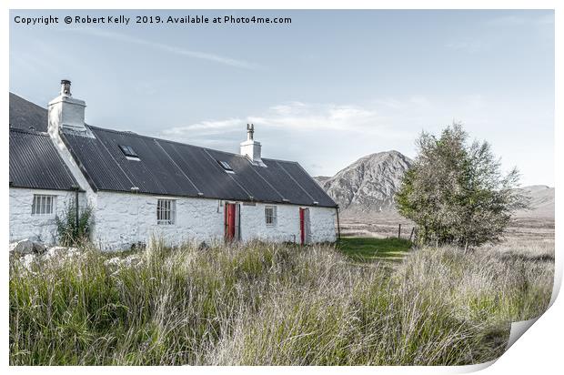 The Blackrock Cottage in Glencoe Print by Robert Kelly