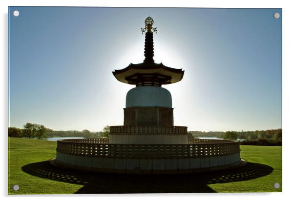 The Peace Pagoda at Willen Acrylic by graham young