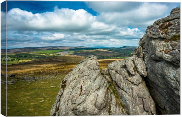 Views from Haytor Rock Canvas Print by Andrew Michael