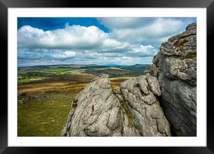 Views from Haytor Rock Framed Mounted Print by Andrew Michael