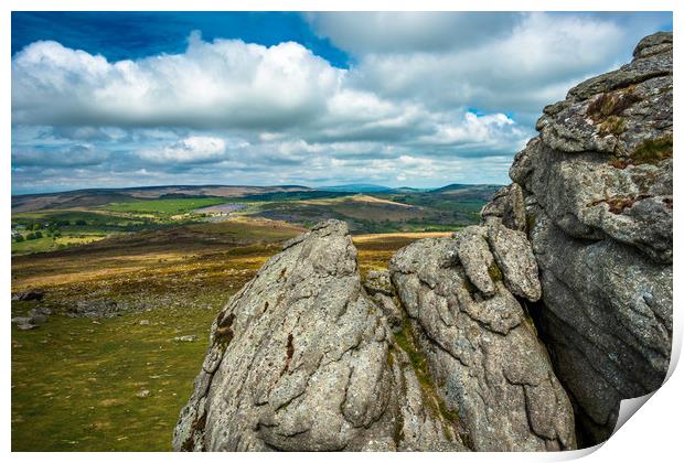 Views from Haytor Rock Print by Andrew Michael