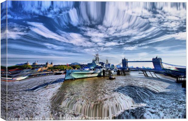 three Historic Subjects On the Thames Canvas Print by Marie Castagnoli