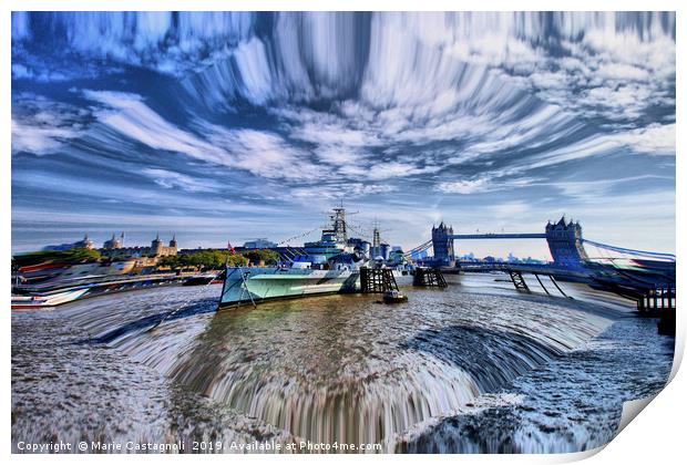 three Historic Subjects On the Thames Print by Marie Castagnoli