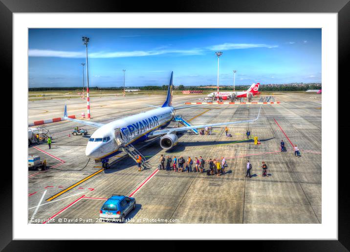 Holidaymakers Boarding Airliner Framed Mounted Print by David Pyatt