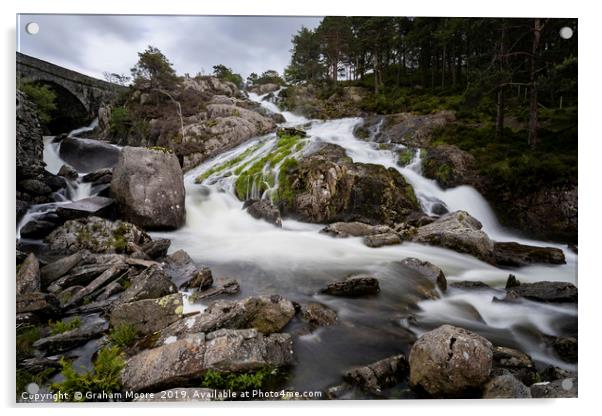 Afon Ogwen falls Acrylic by Graham Moore