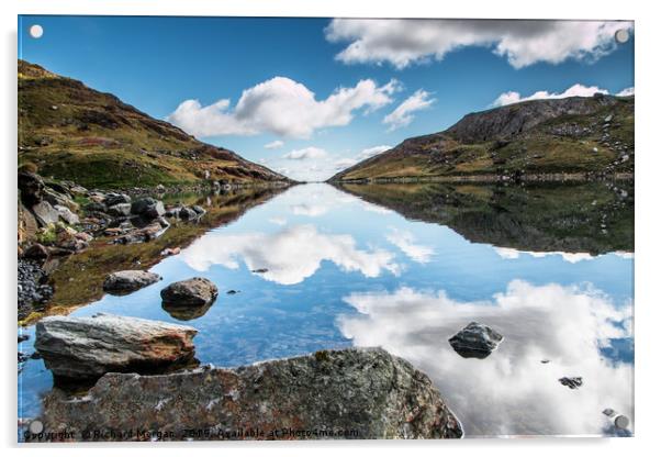 Llyn Glaslyn, Snowdonia Acrylic by Richard Morgan