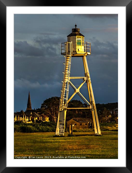 East Cote Light Tower Silloth Framed Mounted Print by Ian Lewis