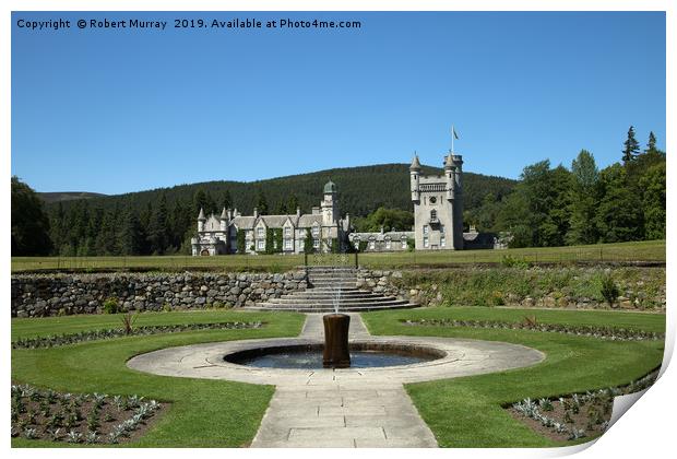 Balmoral Castle from the Castle gardens Print by Robert Murray