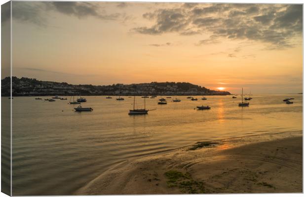 Appledore sunset taken from Instow in North Devon Canvas Print by Tony Twyman