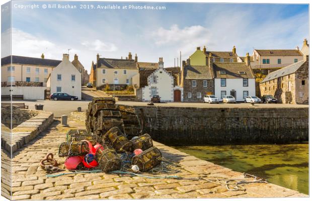 Portsoy Creels at the Harbour Canvas Print by Bill Buchan