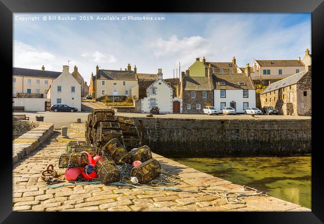 Portsoy Creels at the Harbour Framed Print by Bill Buchan