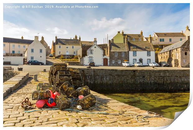 Portsoy Creels at the Harbour Print by Bill Buchan