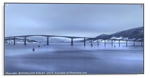 " Gisund Bridge to Finnsnes Norway" Acrylic by ROS RIDLEY