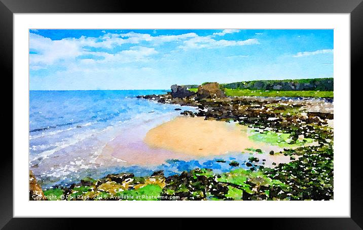 South Shields Watercolour  Framed Mounted Print by Phil Page