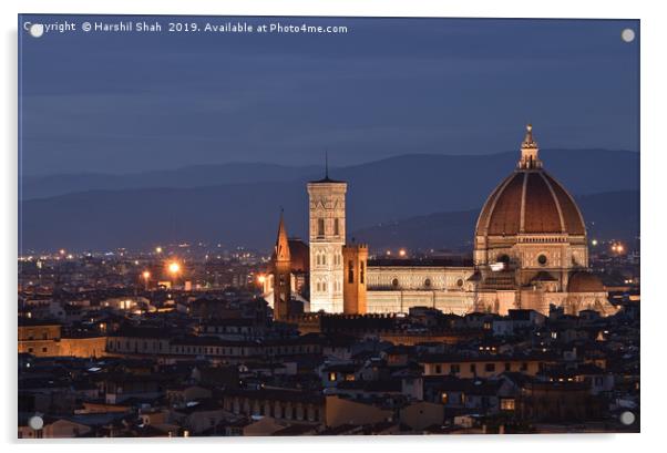 Florence skyline Acrylic by Harshil Shah