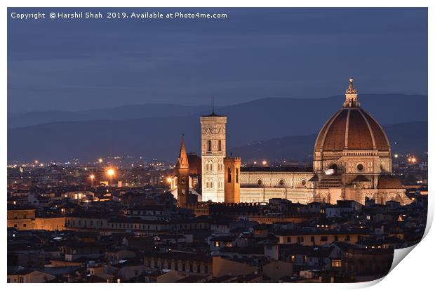 Florence skyline Print by Harshil Shah
