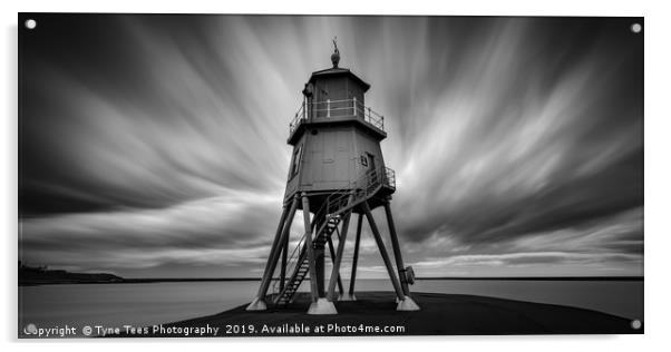 Long Exposure Herd Lighthouse Acrylic by Tyne Tees Photography