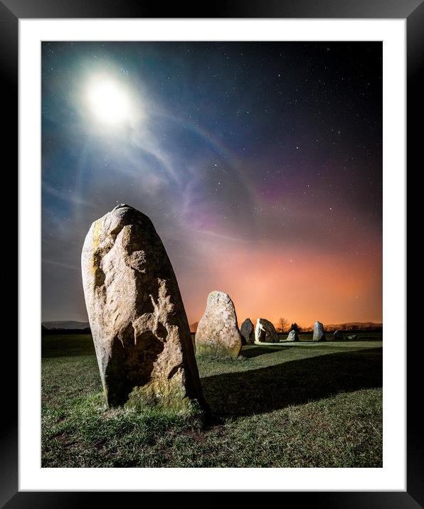 Castlerigg Stone Circle by Moonlight Framed Mounted Print by Rich Berry